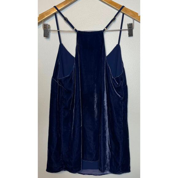 Lilly Pulitzer Silk Velvet Racerback Tank Top in Navy Blue Dusk Blouse XS - Picture 7 of 9